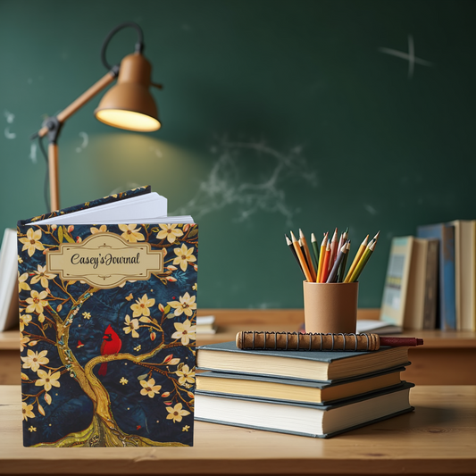 Beaded Look Cardinal – Hardcover Journal