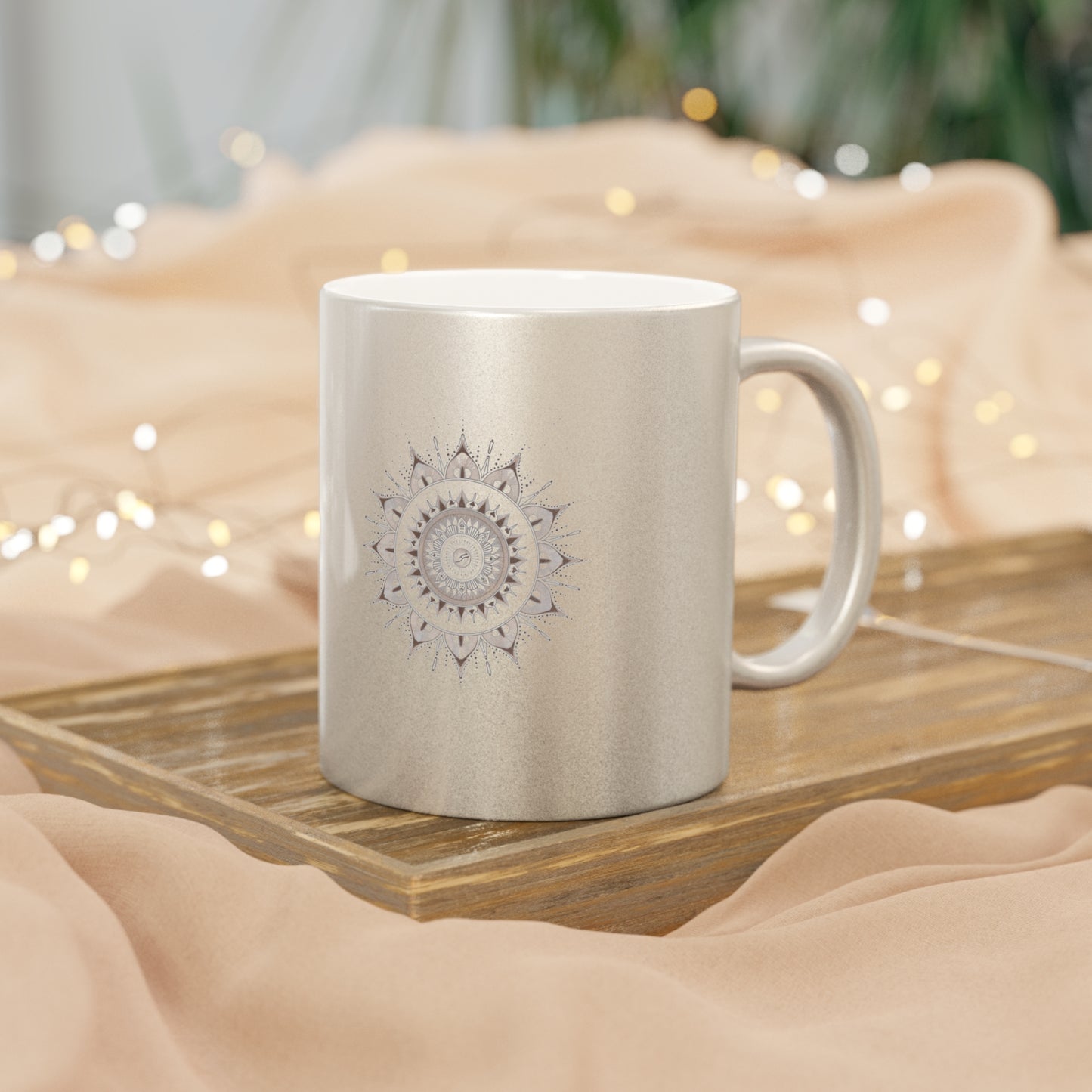 Nomad by Nature, Caffeinated by Choice | Metallic Boho Mug | 11oz & 15oz