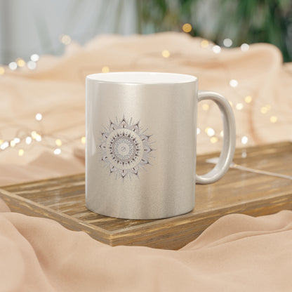 Nomad by Nature, Caffeinated by Choice | Metallic Boho Mug | 11oz & 15oz