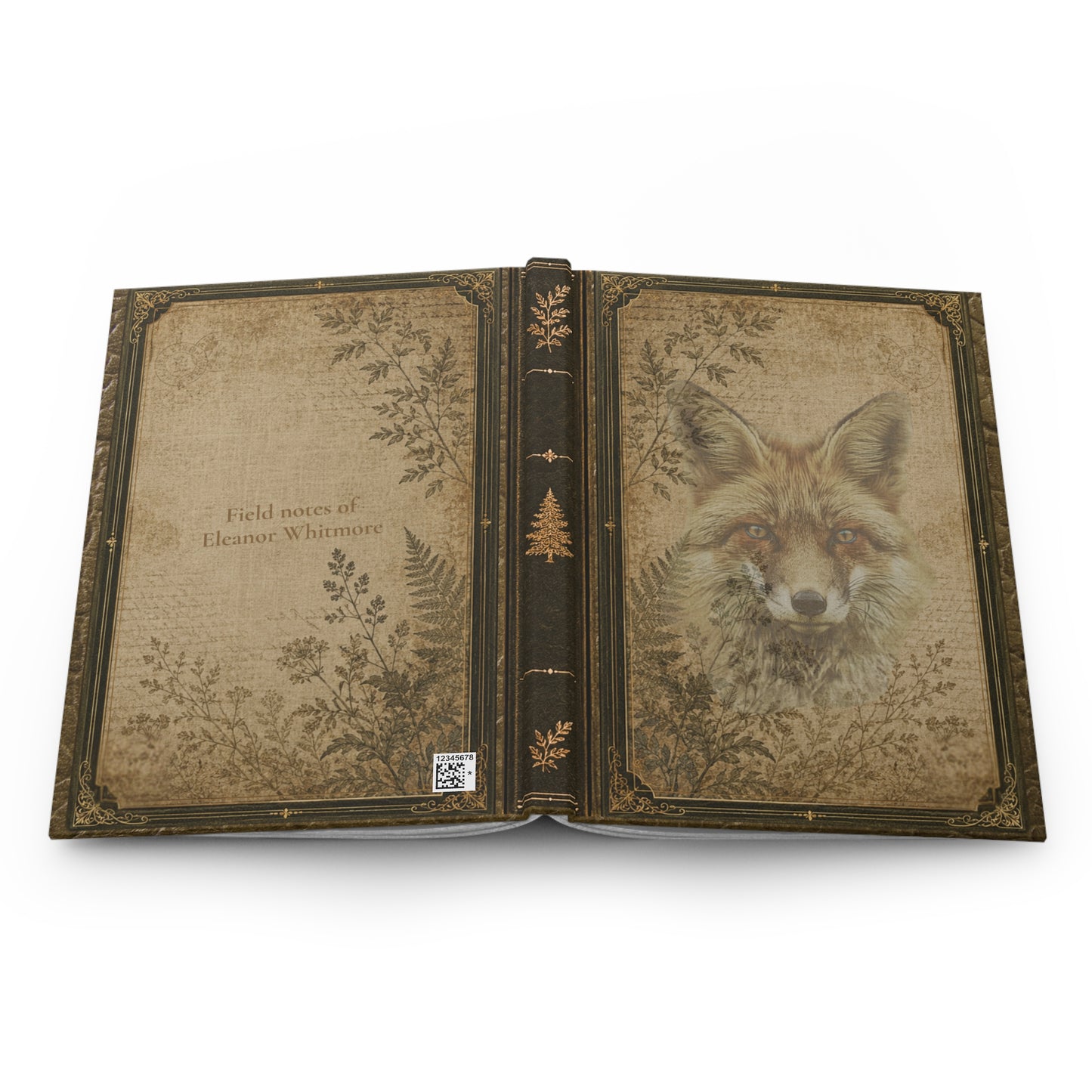 Woodland Fox Journal – Personalized Vintage-Inspired Botanical Hardcover Notebook