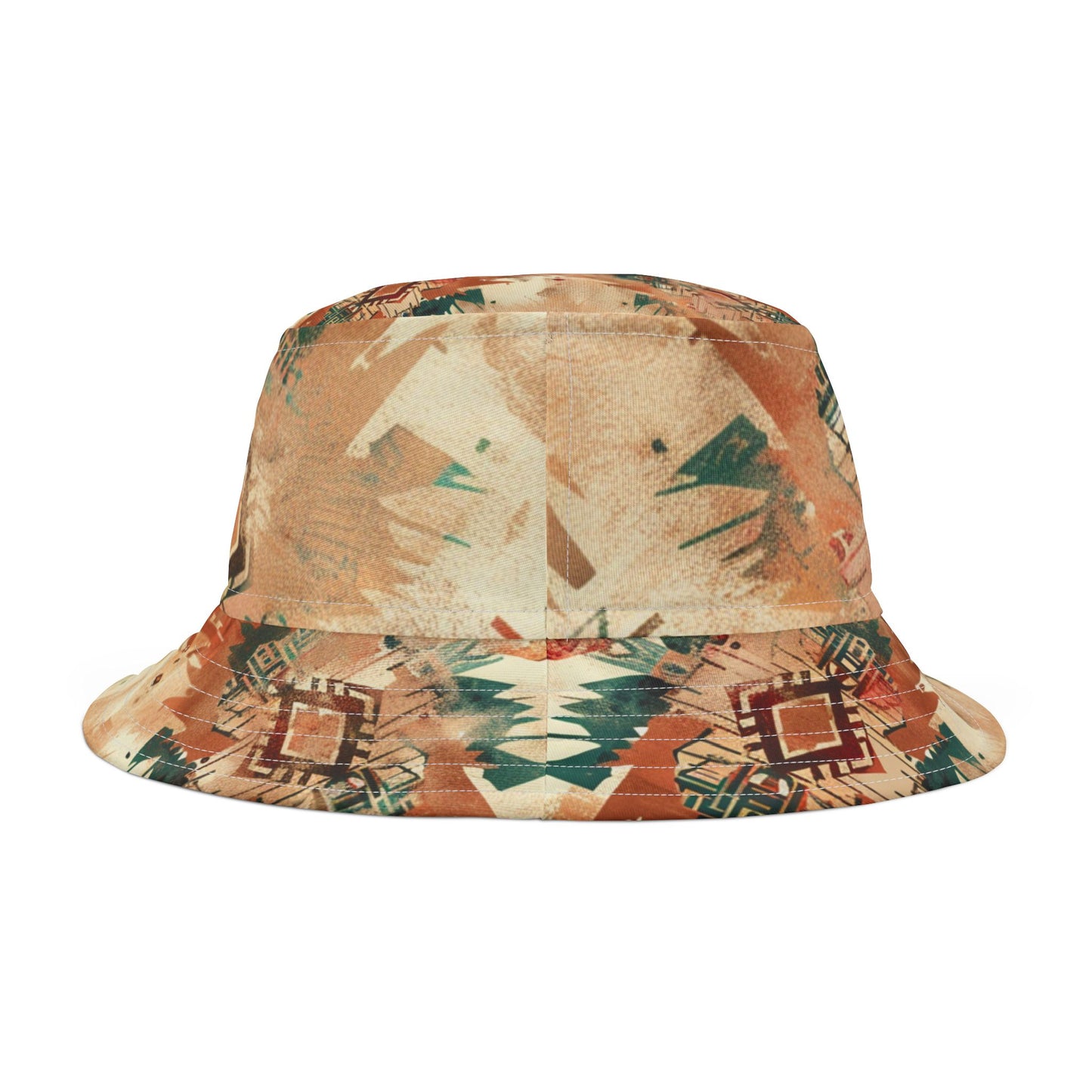 Desert Mirage Bucket Hat – Southwestern Boho Pattern in Clay & Teal | Unisex All-Over Print Hat by Lace & Grit