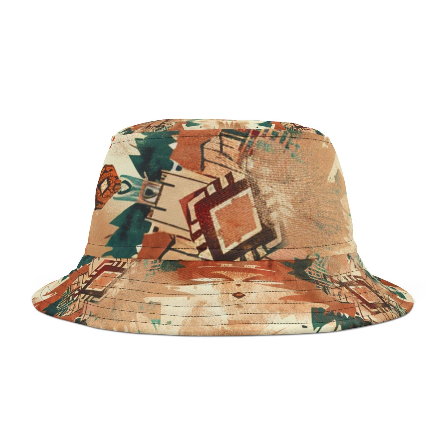 Desert Mirage Bucket Hat – Southwestern Boho Pattern in Clay & Teal | Unisex All-Over Print Hat by Lace & Grit