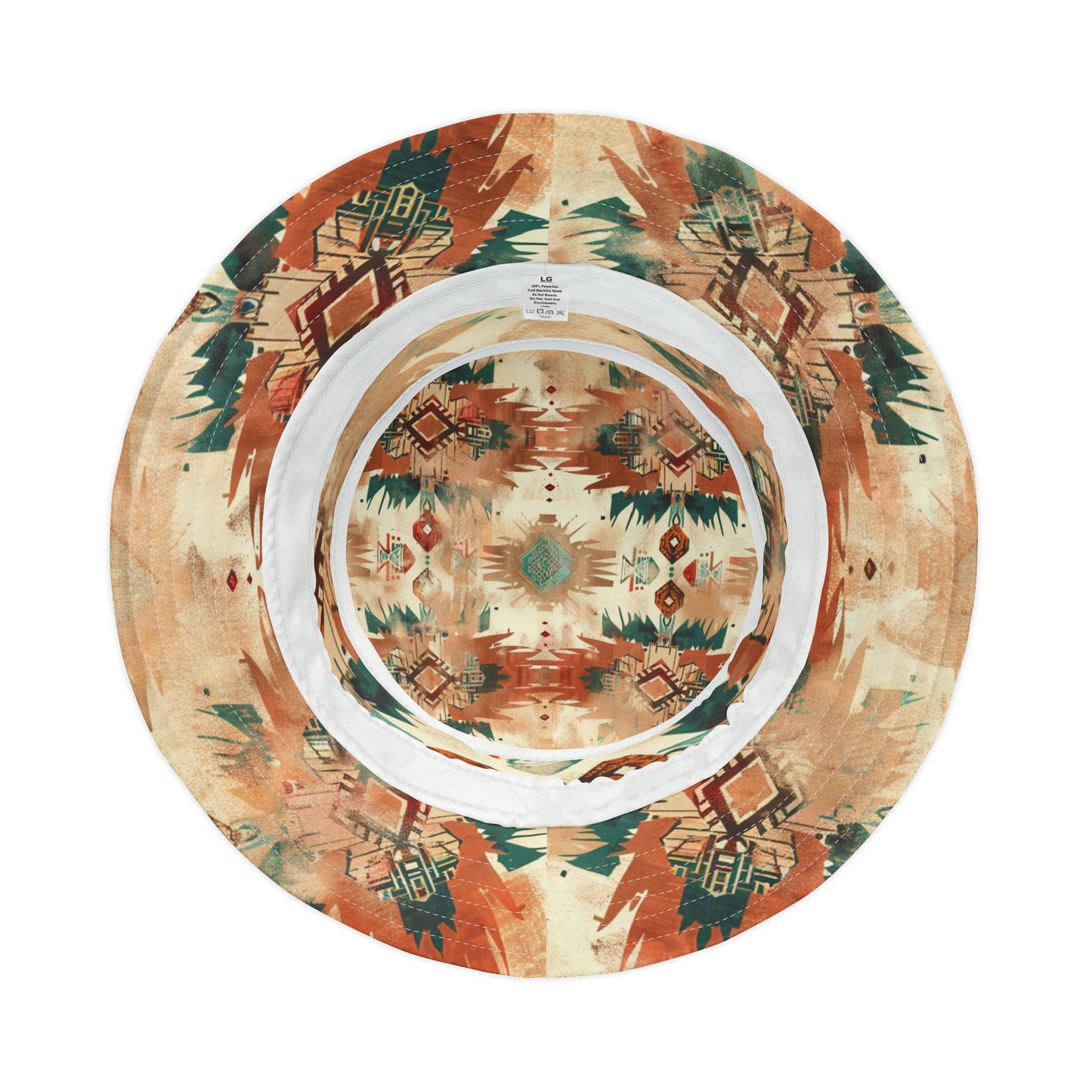 Desert Mirage Bucket Hat – Southwestern Boho Pattern in Clay & Teal | Unisex All-Over Print Hat by Lace & Grit