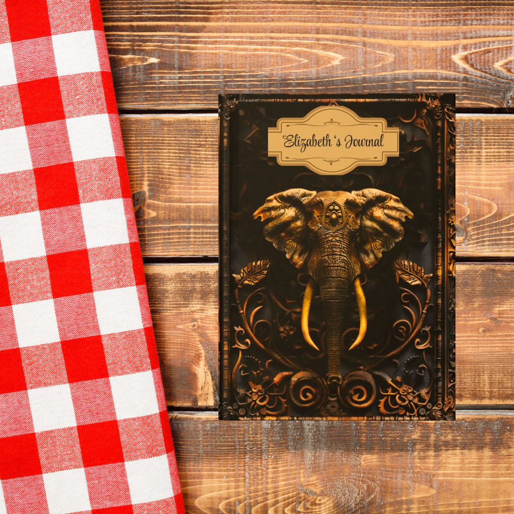 Embossed Look Elephant Journal – Majestic Fantasy Writing Notebook