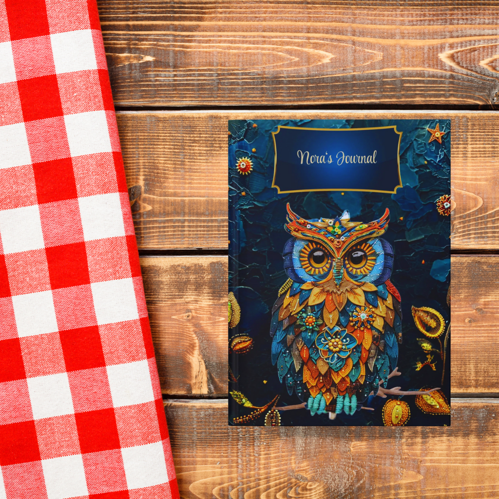 Beaded Look Owl Journal – Whimsical Nature-Inspired Writing Gift