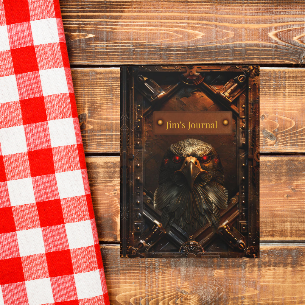 Embossed Look Eagle Journal – Fantasy Steampunk Writing Notebook