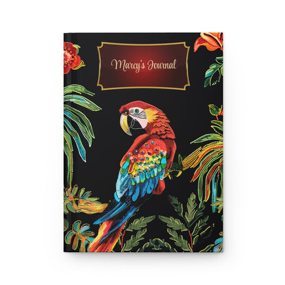 Beaded Look Parrot Quilted Journal – Colorful Tropical Notebook Gift