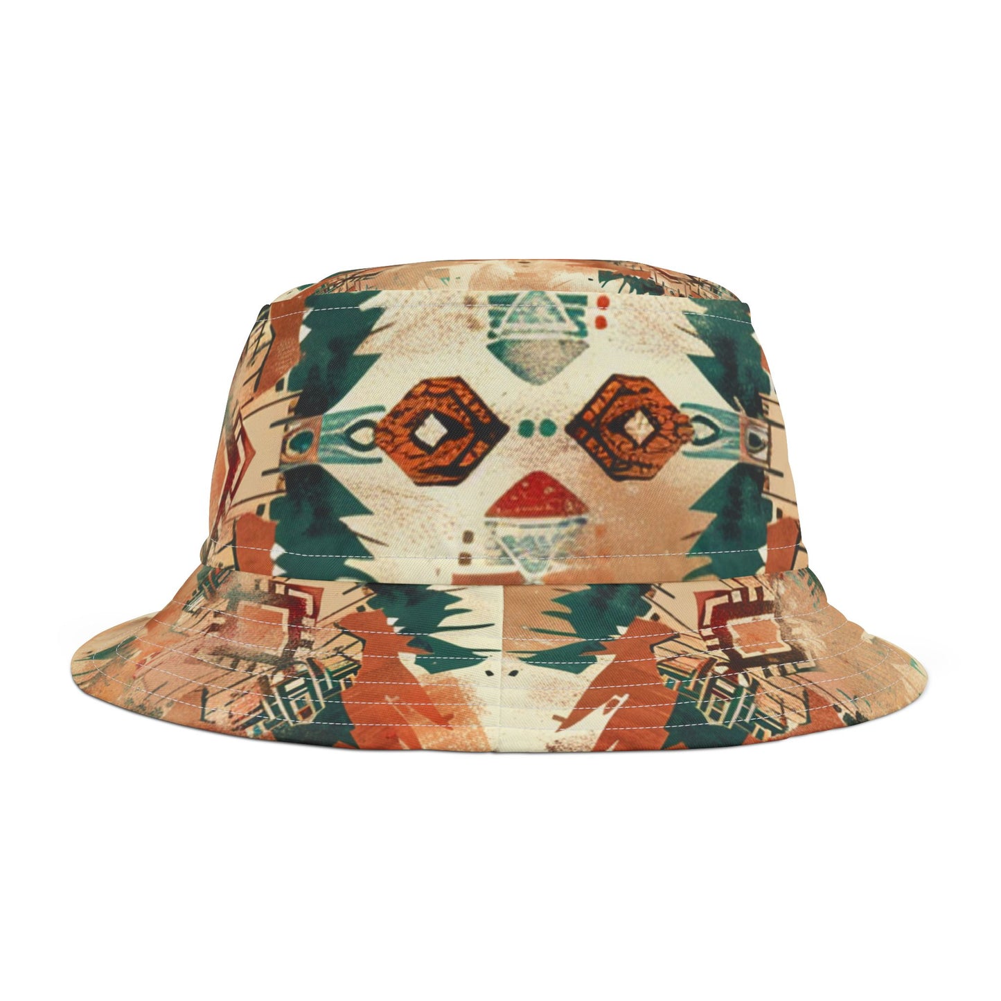 Desert Mirage Bucket Hat – Southwestern Boho Pattern in Clay & Teal | Unisex All-Over Print Hat by Lace & Grit