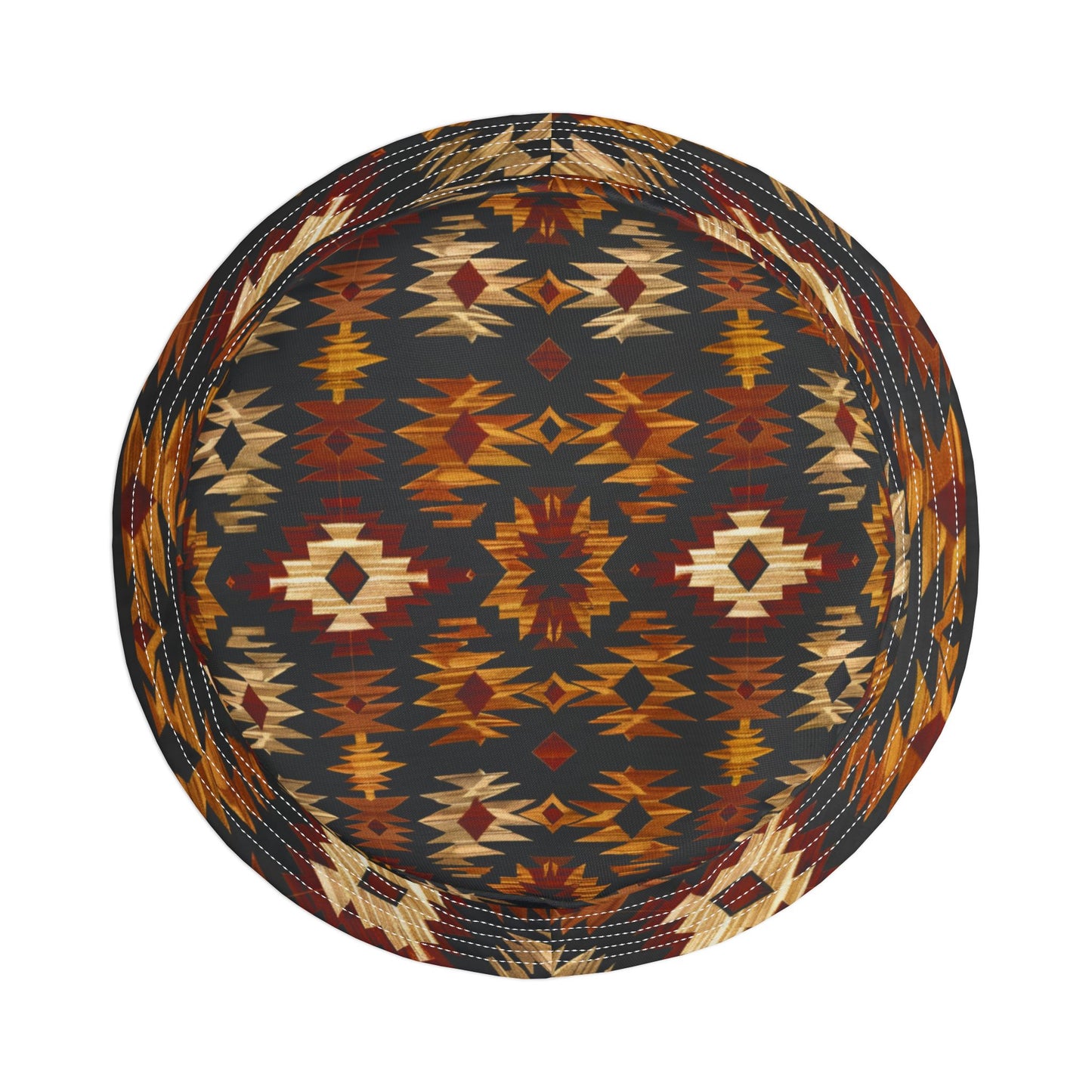 Nomad Ember Bucket Hat – Tribal Desert Pattern in Rust & Sand | Unisex All-Over Print Hat by Lace & Grit