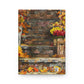 Quilted-Look Pit Bull Journal - Autumn Porch Scene, Dog Lover Gift
