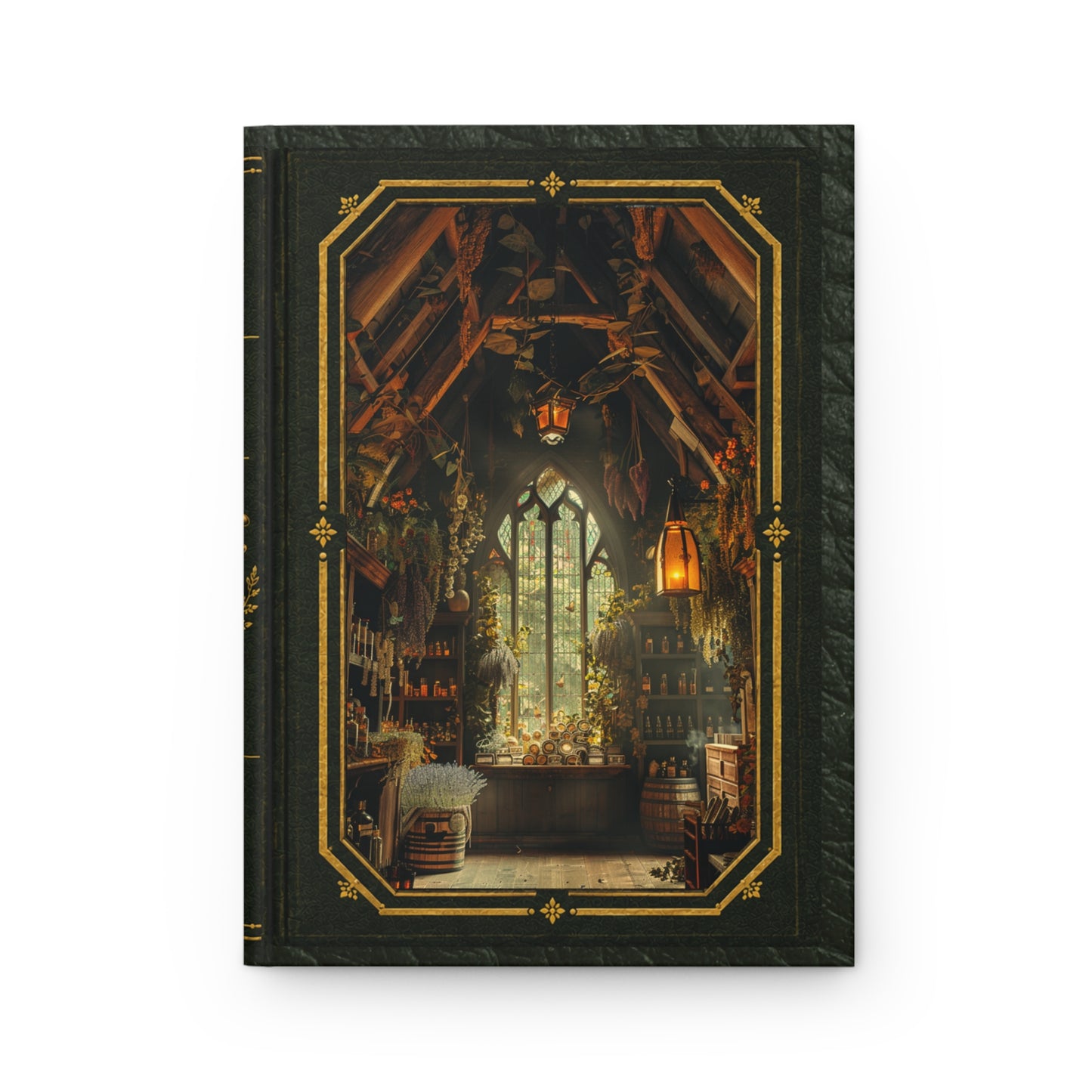 Moonlit Conservatory Journal – Personalized Vintage-Inspired Apothecary Greenhouse Hardcover Notebook