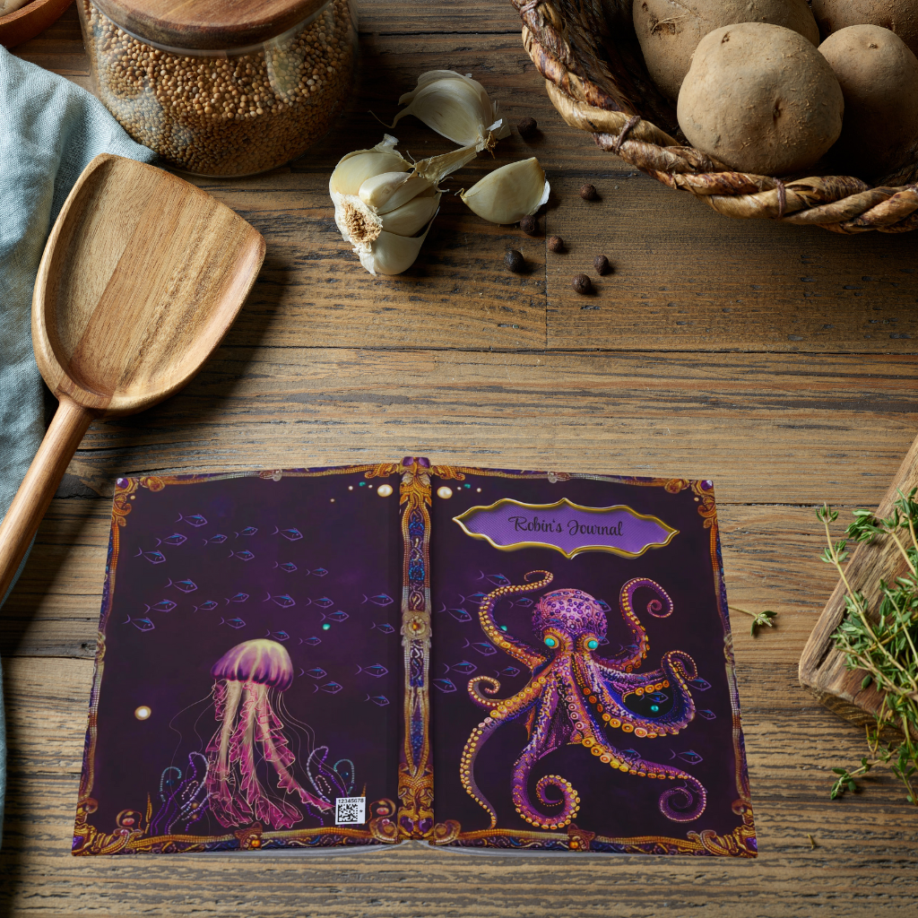 Beaded Look Octopus Journal – Mystical Ocean-Inspired Notebook Gift