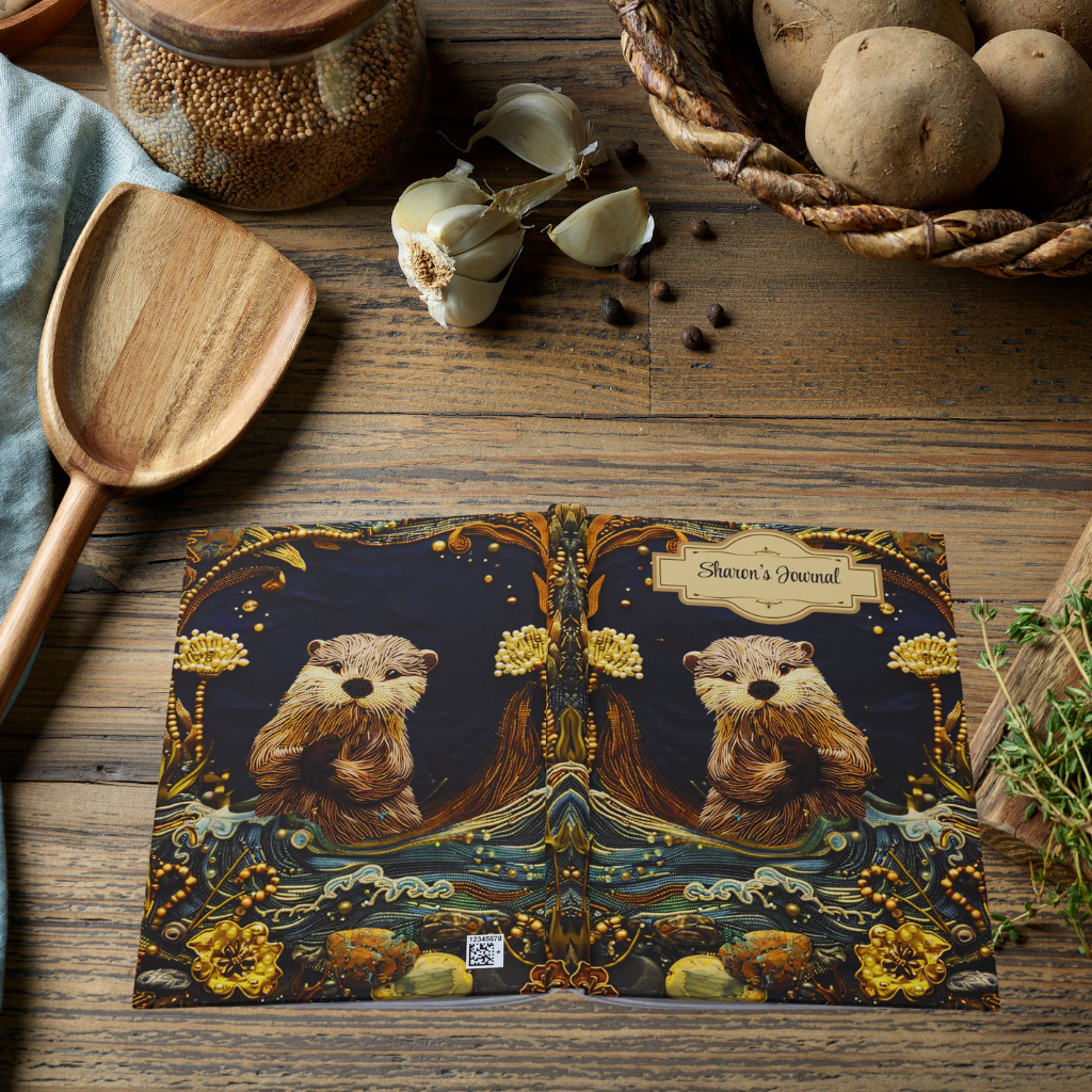 Beaded Look River Otter – Hardcover Journal