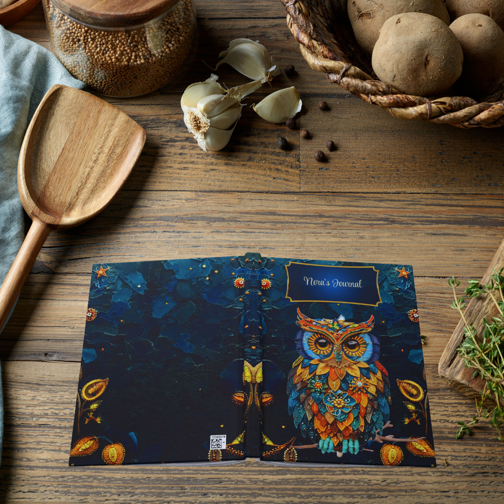 Beaded Look Owl Journal – Whimsical Nature-Inspired Writing Gift