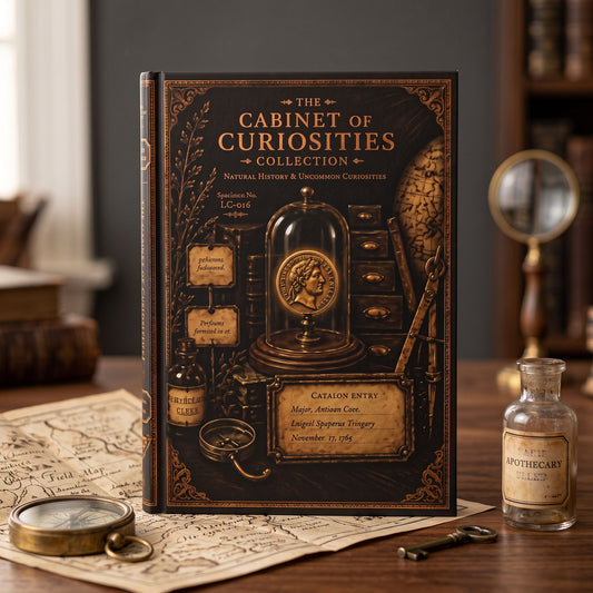 Ancient Coin Journal, Personalized Cabinet of Curiosities Hardcover Notebook, Victorian Dark Academia Gift