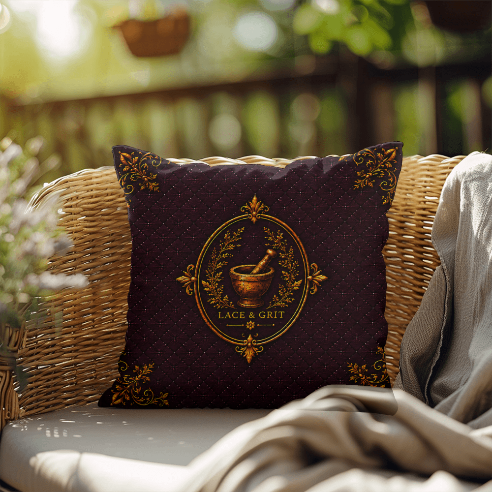 Bee Balm Outdoor Pillow | Apothecary Patio Decor | Lace & Grit