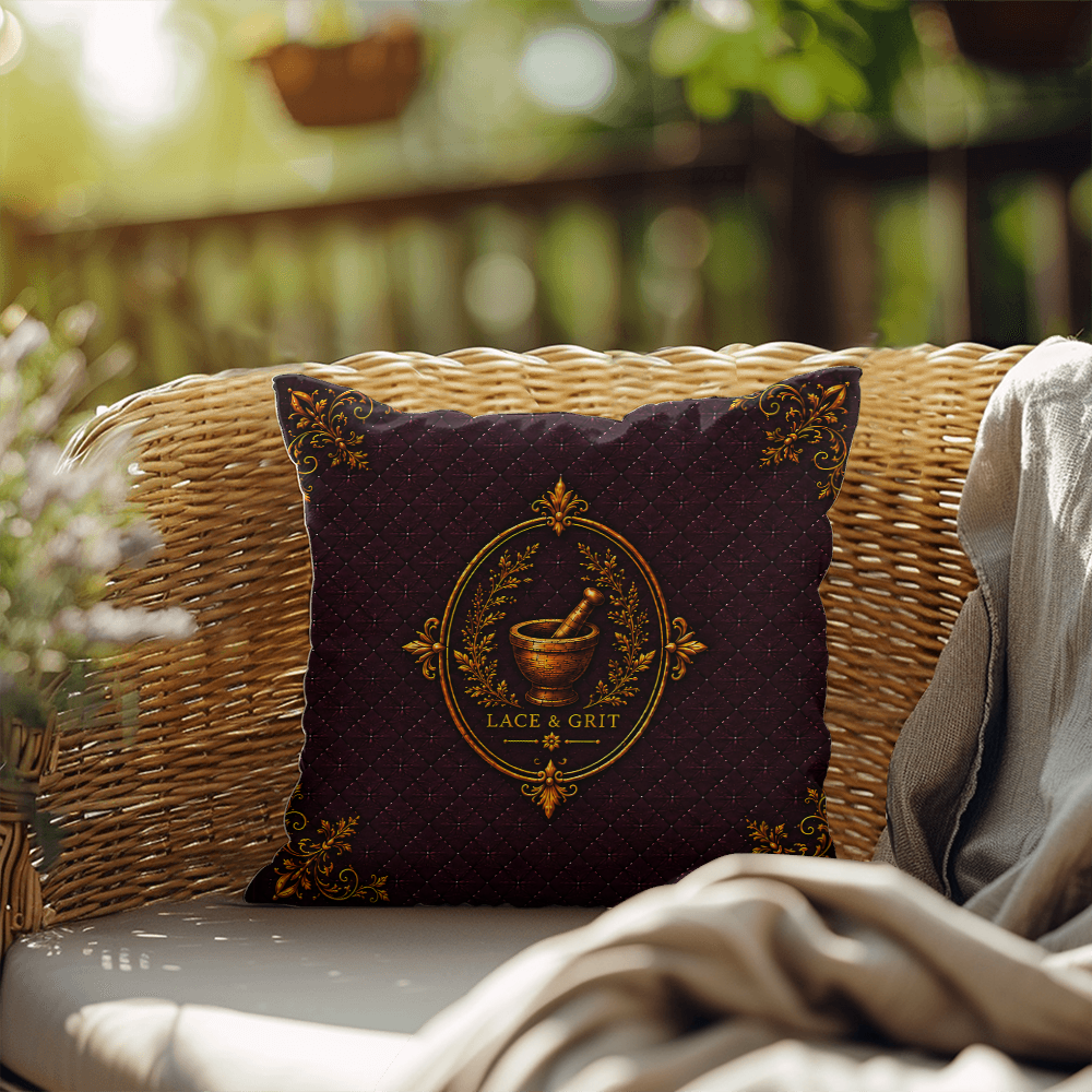 Bee Balm Outdoor Pillow | Apothecary Patio Decor | Lace & Grit