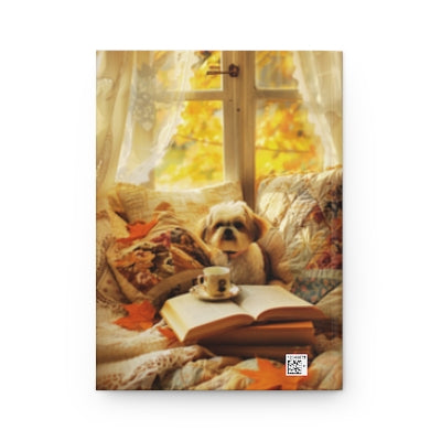 Quilted-Look Shih Tzu Journal - Cozy Fall Reading Nook, Dog Lover Gift