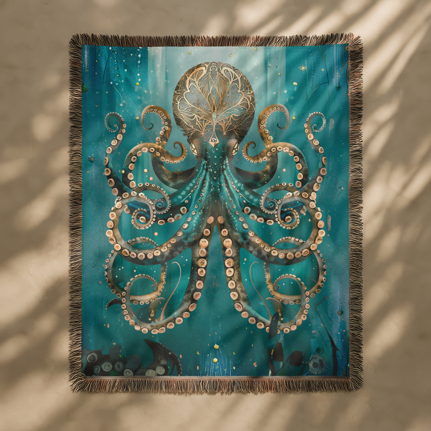 Beaded Look Octopus – Woven Throw Blanket
