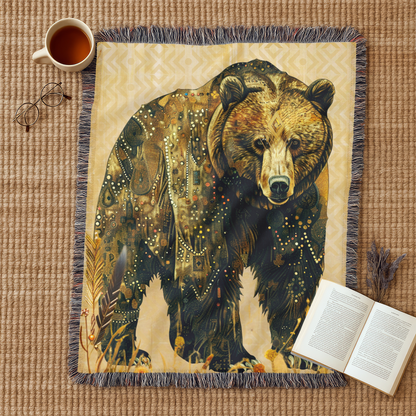 Beaded Look Spirit Bear – Woven Throw Blanket