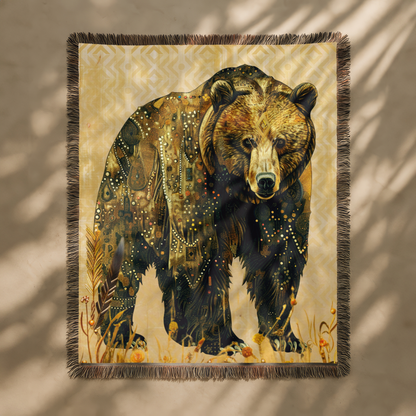 Beaded Look Spirit Bear – Woven Throw Blanket