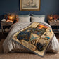 Blue Crab Woven Throw Blanket | Coastal Wildlife Decor | Cotton Tapestry Throw | Naturalist Journal Gift