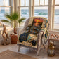 Blue Crab Woven Throw Blanket | Coastal Wildlife Decor | Cotton Tapestry Throw | Naturalist Journal Gift