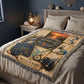 Blue Crab Woven Throw Blanket | Coastal Wildlife Decor | Cotton Tapestry Throw | Naturalist Journal Gift