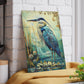 Blue Heron Glass Art Panel, Tempered Glass Coastal Decor, Beach House Accent