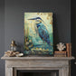 Blue Heron Glass Art Panel, Tempered Glass Coastal Decor, Beach House Accent