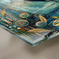 Blue Heron Glass Art Panel, Tempered Glass Coastal Decor, Beach House Accent