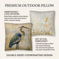 Blue Heron Coastal Accent Pillow – Reversible Premium Indoor Outdoor Cushion