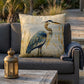 Blue Heron Coastal Accent Pillow – Reversible Premium Indoor Outdoor Cushion