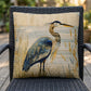 Blue Heron Coastal Accent Pillow – Reversible Premium Indoor Outdoor Cushion