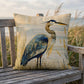 Blue Heron Coastal Accent Pillow – Reversible Premium Indoor Outdoor Cushion