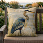 Blue Heron Coastal Accent Pillow – Reversible Premium Indoor Outdoor Cushion