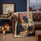 Blue Heron Woven Throw Blanket | Coastal Bird Decor | Cotton Tapestry Throw | Naturalist Journal Gift