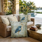 Outdoor Coastal Blue Heron Pillow – Reversible Premium Throw Cushion for Patio, Porch & Lake House