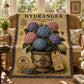 Blue Hydrangea Woven Throw Blanket, Botanical Garden Decor, Cotton Tapestry Throw, English Cottage Floral Gift