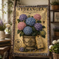 Blue Hydrangea Woven Throw Blanket, Botanical Garden Decor, Cotton Tapestry Throw, English Cottage Floral Gift