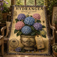 Blue Hydrangea Woven Throw Blanket, Botanical Garden Decor, Cotton Tapestry Throw, English Cottage Floral Gift