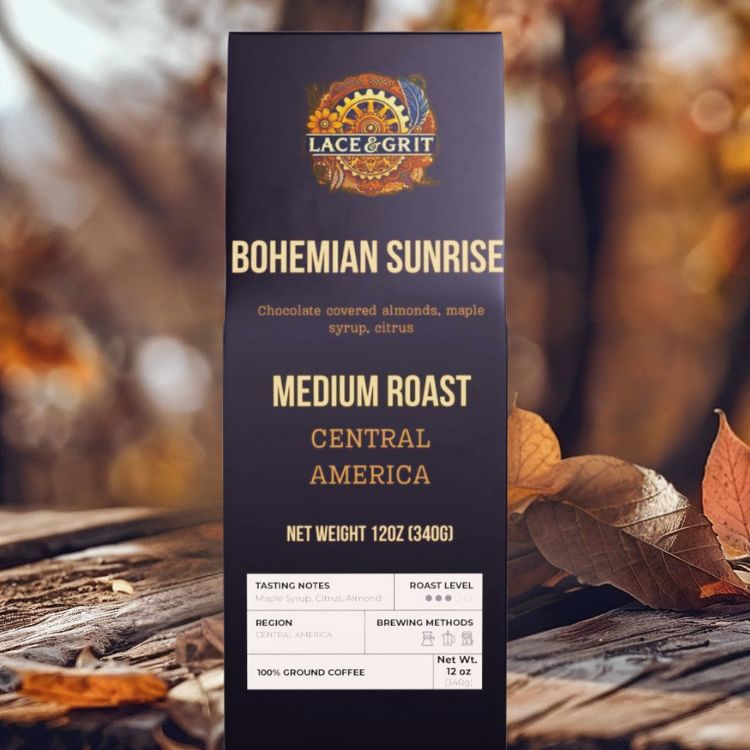 Bohemian Sunrise | Medium Roast Coffee | Chocolate Almonds, Maple Syrup, Citrus | (12oz, Whole Bean or Ground)