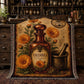 Calendula Woven Throw Blanket, Botanical Apothecary Decor, Cotton Tapestry Throw, English Cottage Herbal Gift