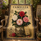 Camellia Woven Throw Blanket, Botanical Garden Decor, Cotton Tapestry Throw, English Cottage Floral Gift