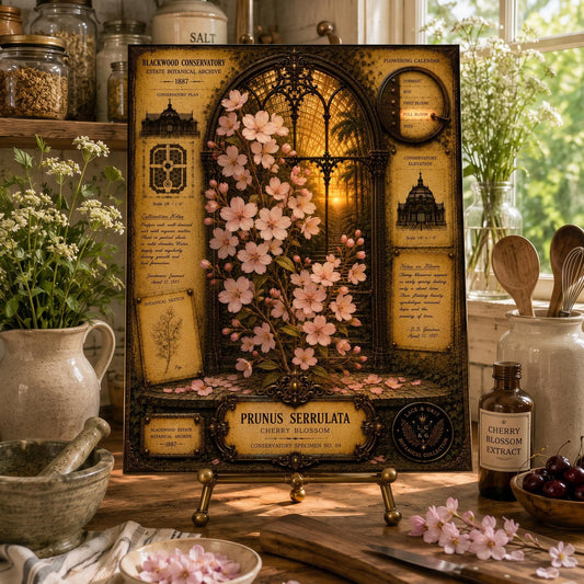 Cherry Blossom Tempered Glass Art, Charcuterie Serving Board, Botanical Decor, Floral Art, Garden Gift