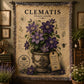 Clematis Woven Throw Blanket, Botanical Garden Decor, Cotton Tapestry Throw, English Cottage Floral Gift