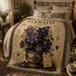 Clematis Woven Throw Blanket, Botanical Garden Decor, Cotton Tapestry Throw, English Cottage Floral Gift