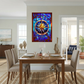 Celestial Compass – Stained Glass Style Metal Wall Art