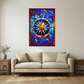 Celestial Compass – Stained Glass Style Metal Wall Art