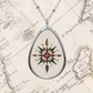 Feather Compass Necklace – Boho Teardrop Pendant with Tribal Navigation Symbol | Free Spirit Jewelry for Life’s Journey